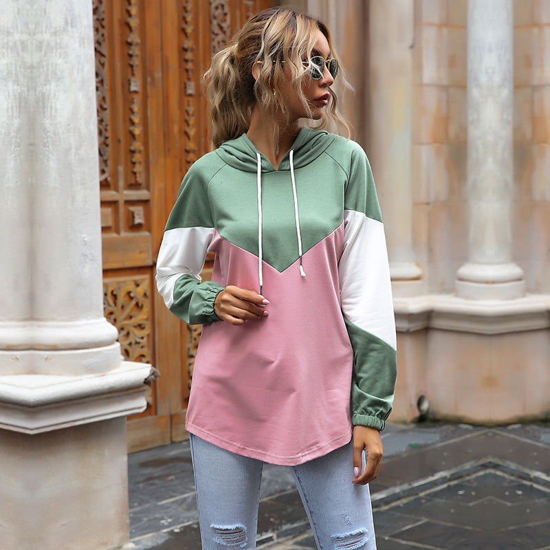 Damen Oversize Kapuzenpullover mit Raglanärmeln und abgerundetem Saum Echoarchiv