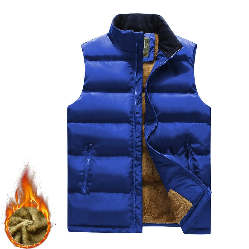 Herren Ärmellose Cordweste mit Sherpa-Innenfutter, gesteppter Thermoisolierung und Pattentaschen – Marzano
