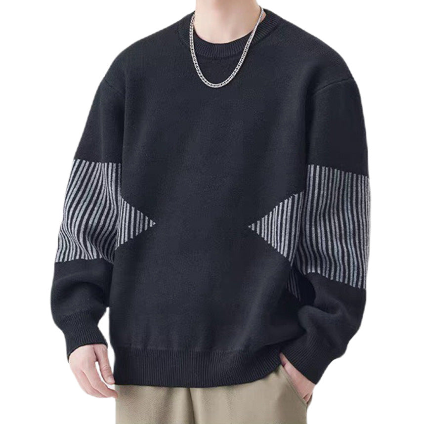 Herren Modischer Strickpullover mit gestreiften Ärmeln Echo Archiv