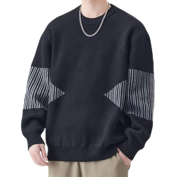 Herren Modischer Strickpullover mit gestreiften Ärmeln Echo Archiv
