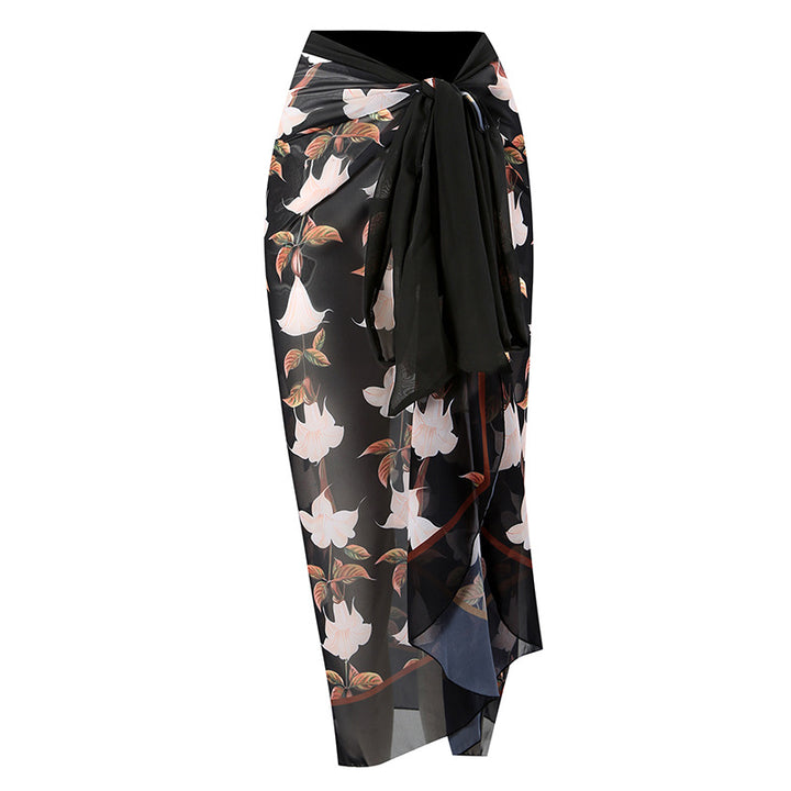 Damen Einteiler Badeanzug mit floralen Details und transparentem Einsatz Echo Archiv