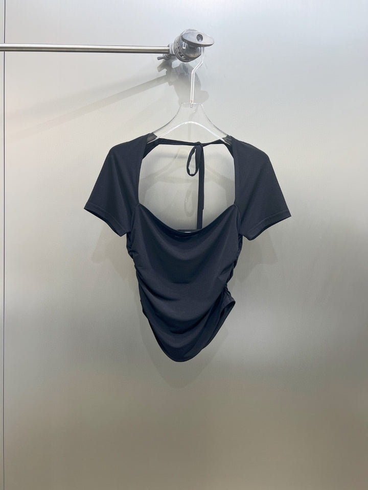 Damen Stretchbluse mit dekorativem Rückenausschnitt Echo Archiv