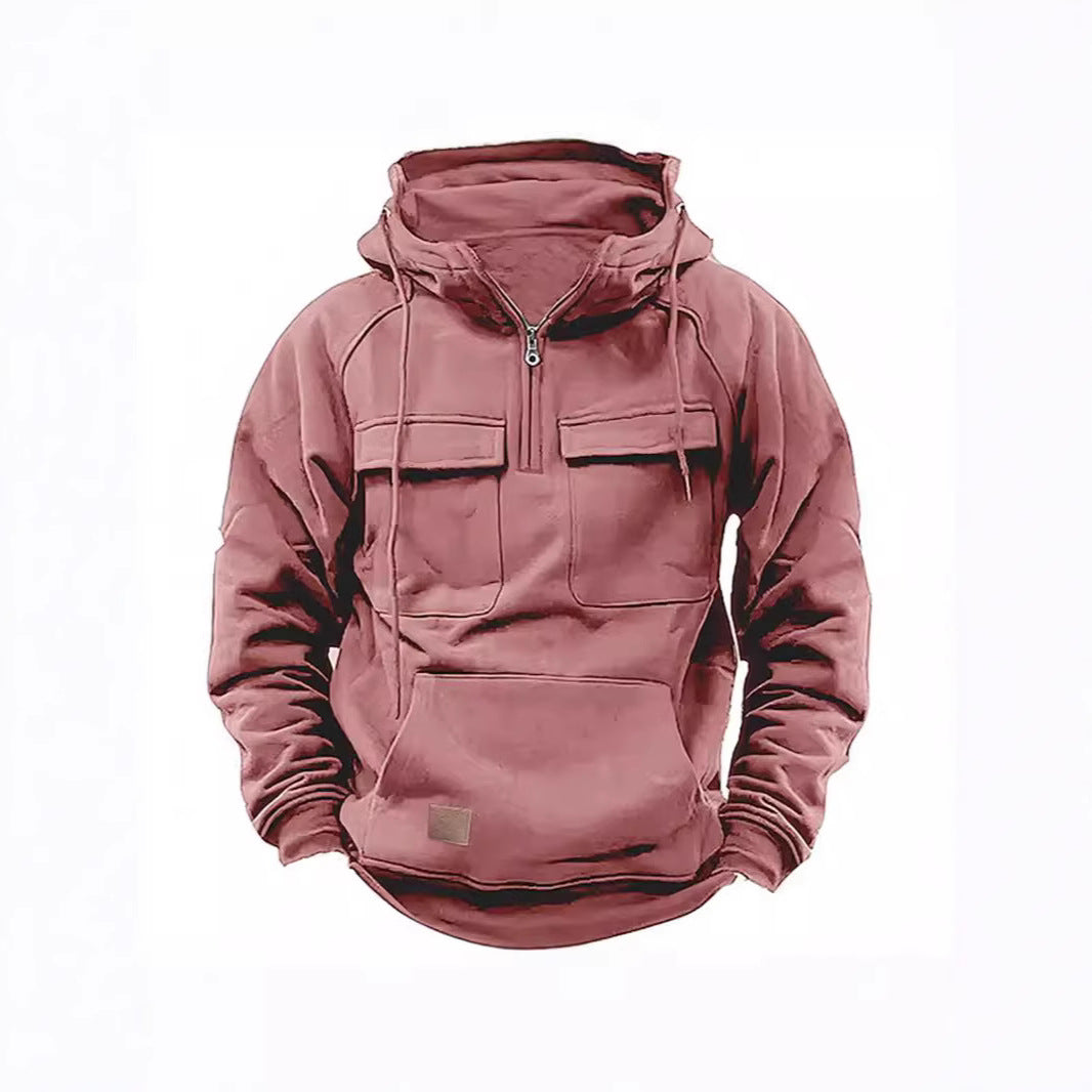 Herren funktionaler Kapuzenpullover mit doppelt aufgesetzten Taschen Echoarchiv