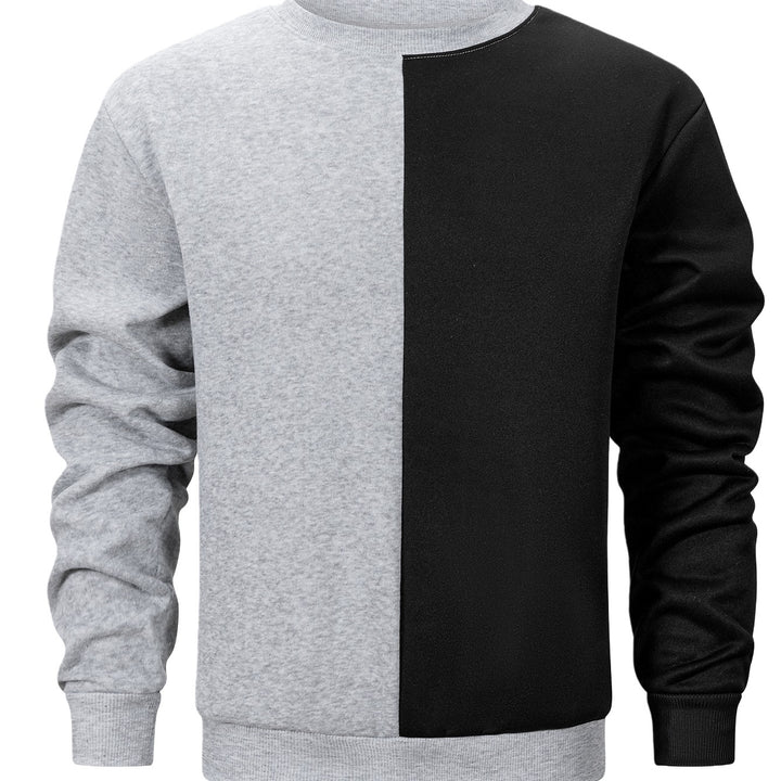 Herren Sweatshirt mit zweifarbiger Blockoptik, Rundhals & weichem Baumwoll‑Mix Echo Archiv
