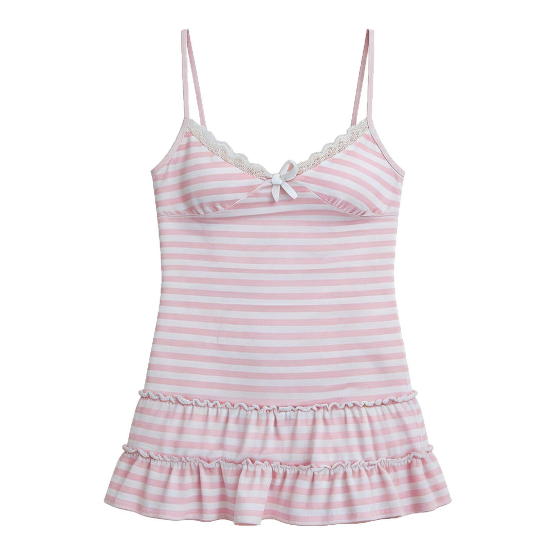 Damen Sommerkleid mit Rüschen und feinem Streifenmuster Echo Archiv