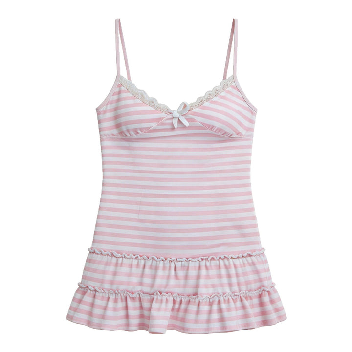 Damen Sommerkleid mit Rüschen und feinem Streifenmuster Echo Archiv