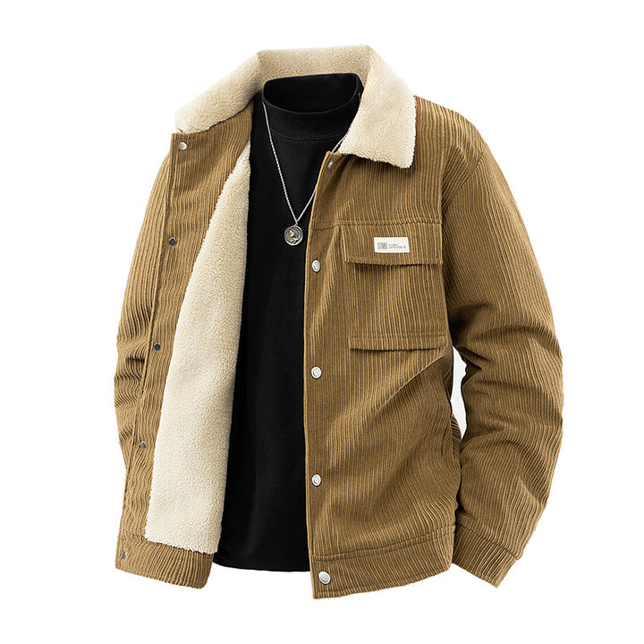 Herren Weiche Cordjacke mit Fleece-Futter Echo Archiv