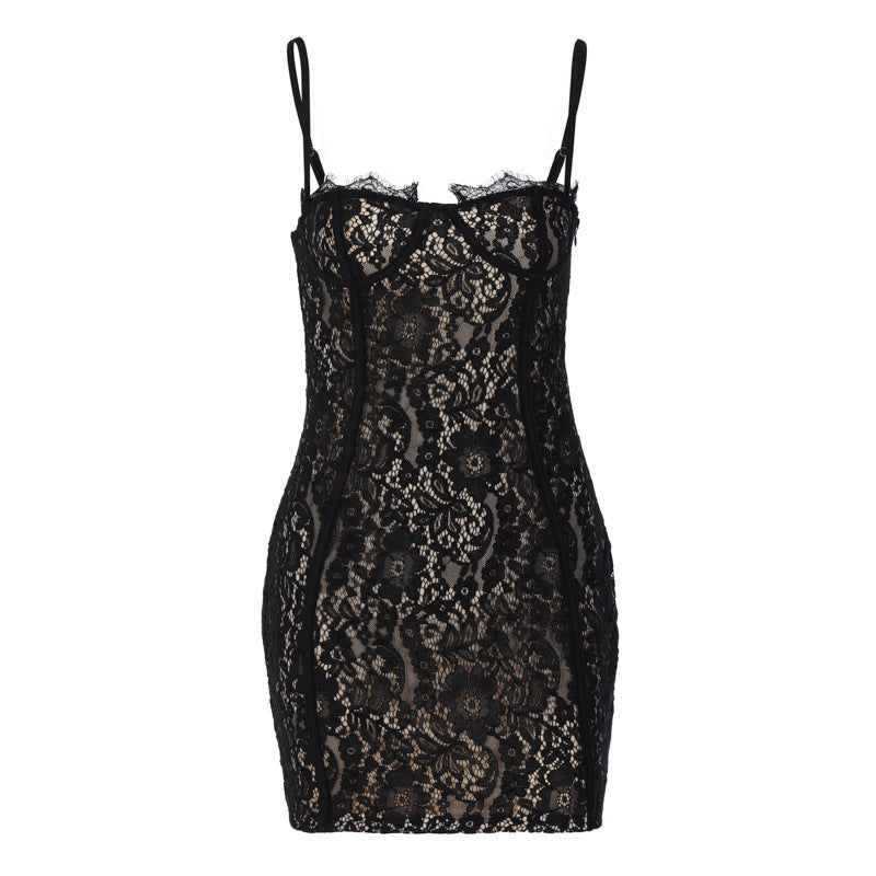 Damen Spitzenbodycon-Kleid Echo Archiv