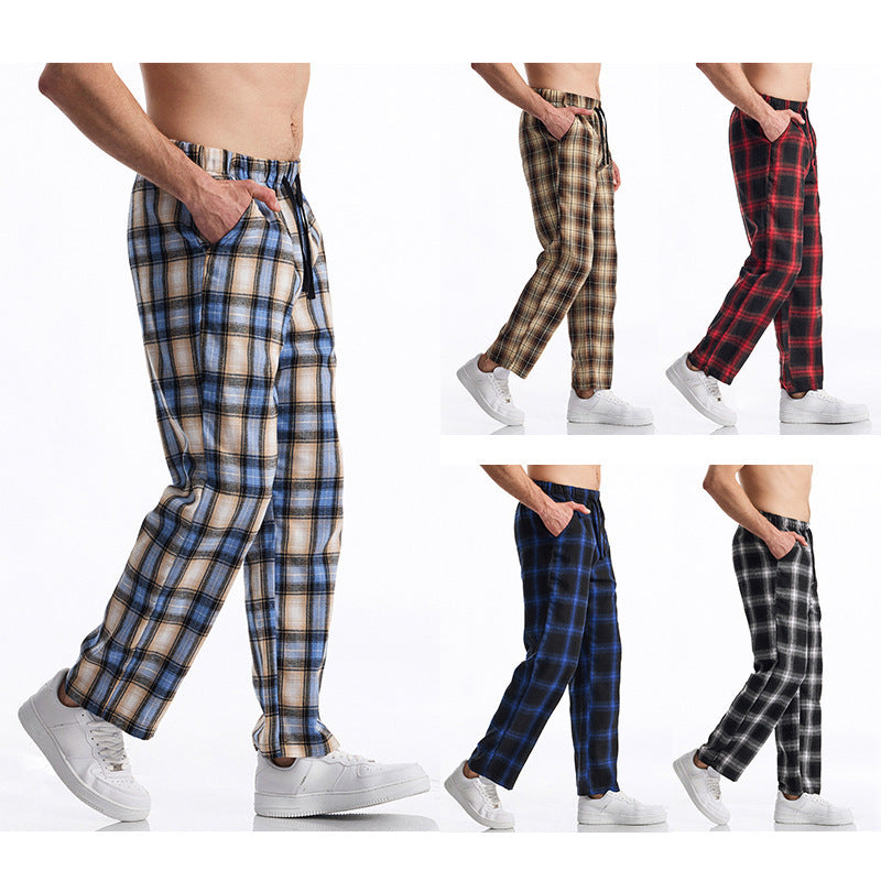 Herren bequeme Freizeithose mit Karomuster Echoarchiv