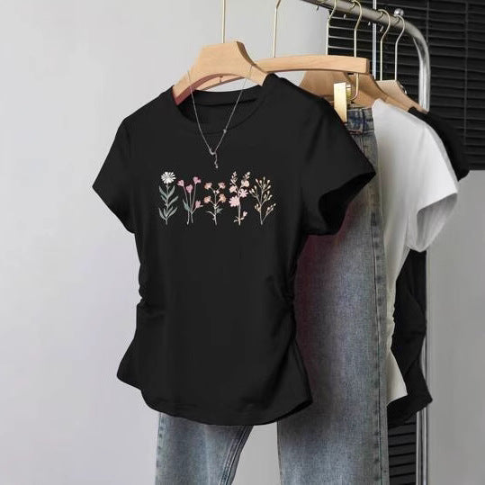 Damen Crop-T-Shirt mit figurbetontem Schnitt und modernem Design Echo Archiv