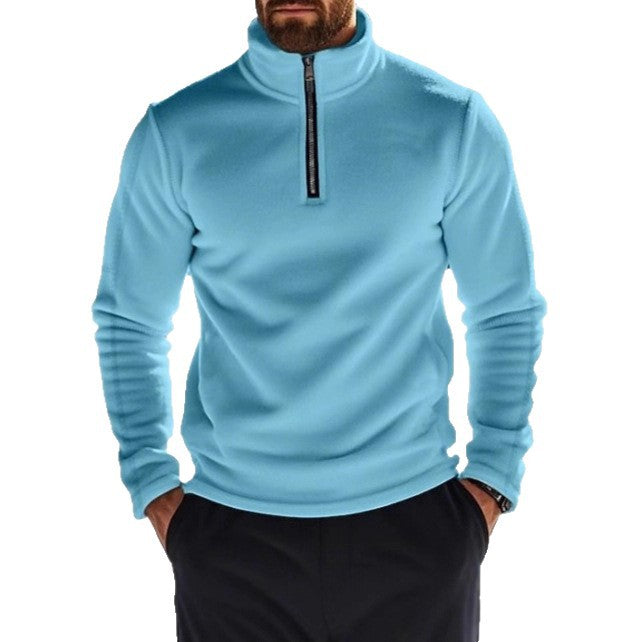 Herren Fleece-Pullover mit Stehkragen und halbem Reißverschluss Echoarchiv