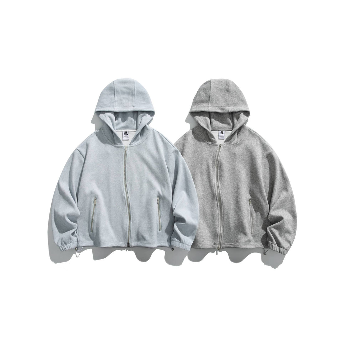 Unisex Leichte Zip-Hoodie-Jacke mit Reißverschlusstaschen und verstellbarem Saum Echoarchiv