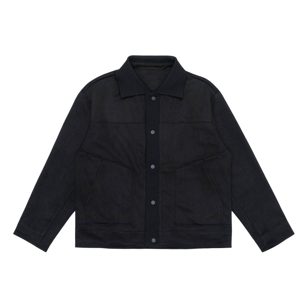 Herren Overshirt-Jacke aus strukturiertem Velours mit Rippenkragen Echoarchiv