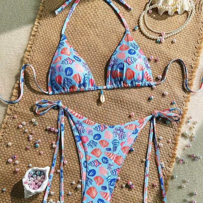 Damen Triangel-Bikini mit maritimen Muschelmuster Echo Archiv 1782221304