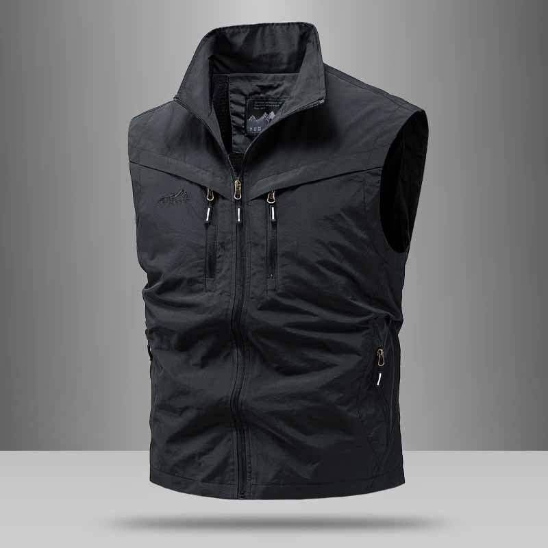 Herren Technische Utility-Weste mit hohem Kragen und Multifachtaschen Echo Archiv