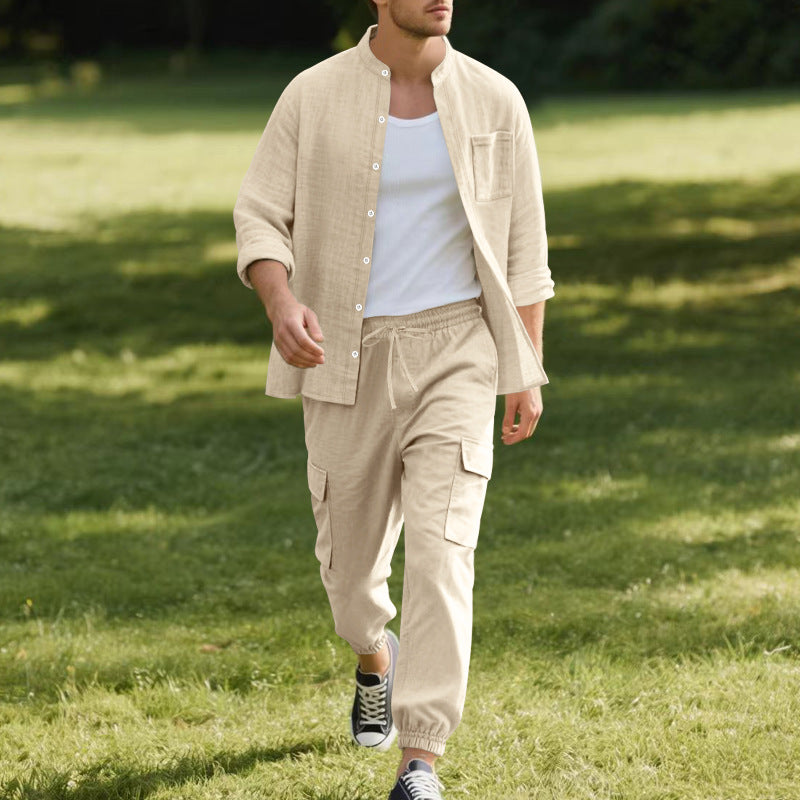 Herren lässige Hemdjacke mit hochwertigem Baumwollmix und praktischen Taschen Echoarchiv