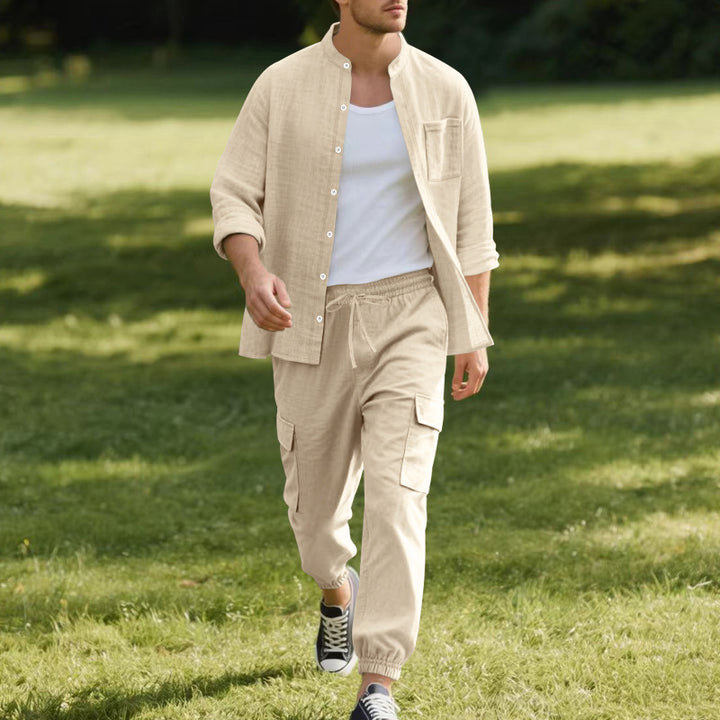 Herren lässige Hemdjacke mit hochwertigem Baumwollmix und praktischen Taschen Echoarchiv