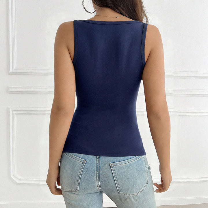 Damen Figurnahes Trägershirt mit Knopfleiste und elastischem Stoff Echo Archiv