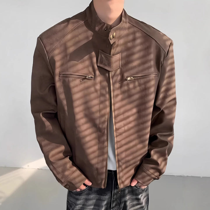 Herren Modische Motorradjacke im Vintage-Stil
