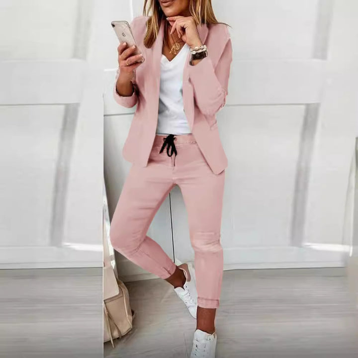 Damen nan zweiteiliges Blazer-Jogger-Set mit tailliertem Blazer und elastischer Bundhose Echo Archiv