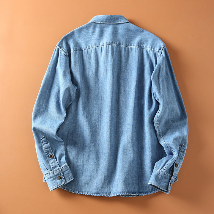 Herren Klassisches Denim-Hemd mit Brusttaschen Echo Archiv