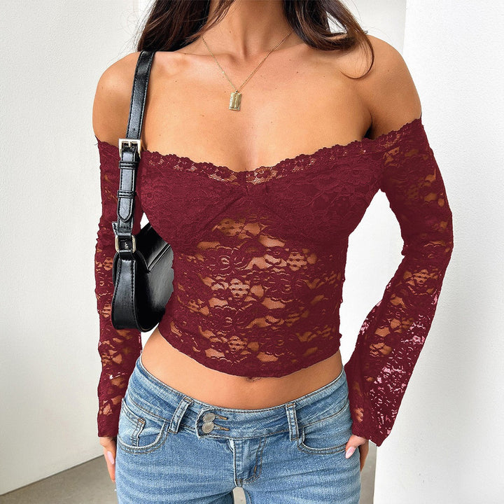 Damen Off-Shoulder Spitzentop Echo Archiv