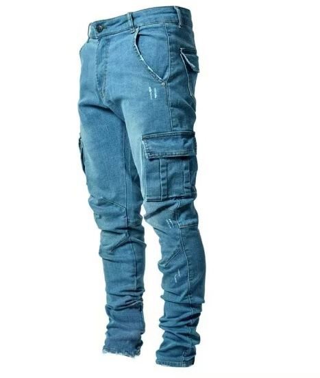 Herren Eng geschnittene Cargo-Jeans mit Stretch und Mehrfach-Taschen Echo Archiv