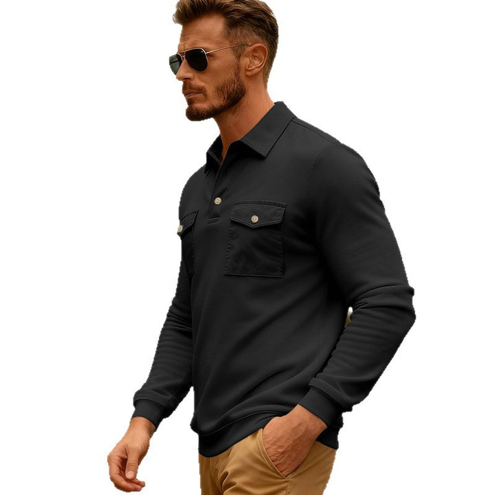 Herren elegantes Poloshirt mit praktischen Brusttaschen und hochwertigem Baumwollmix Echoarchiv