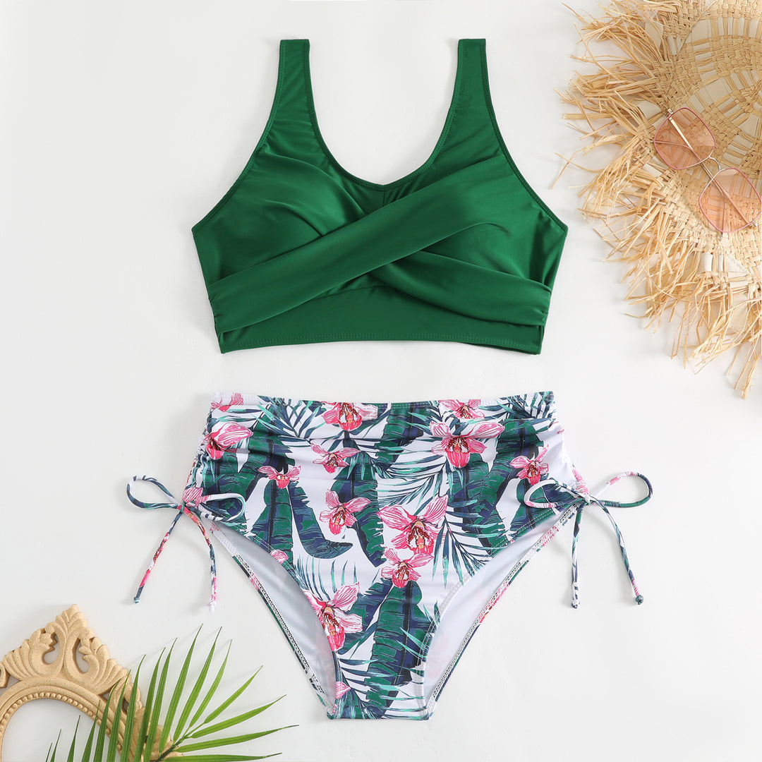 Damen Hochtailliertes Bikini-Set mit verstellbaren Trägern Echo Archiv