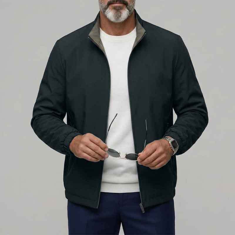 Herren Moderne Übergangsjacke mit hohem Kragen und praktischen Taschen Echo Archiv