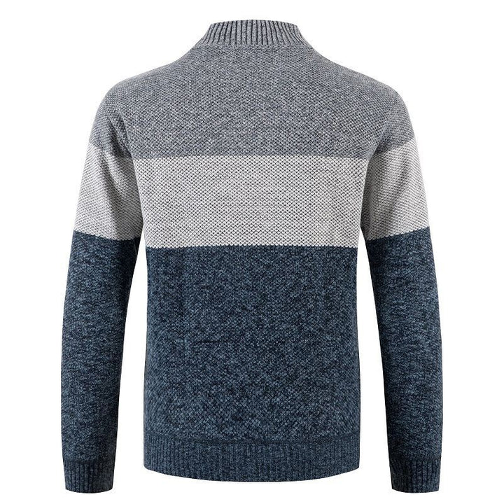 Herren Strickjacke mit modernem Zipper und stilvollem Karomuster Echoarchiv