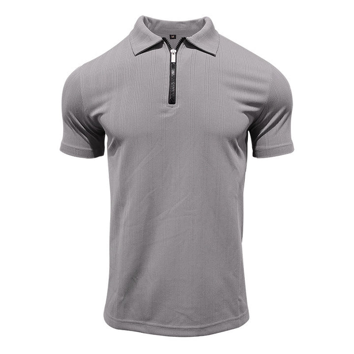 Herren Poloshirt mit modernem Reißverschluss und atmungsaktiver Struktur Echoarchiv
