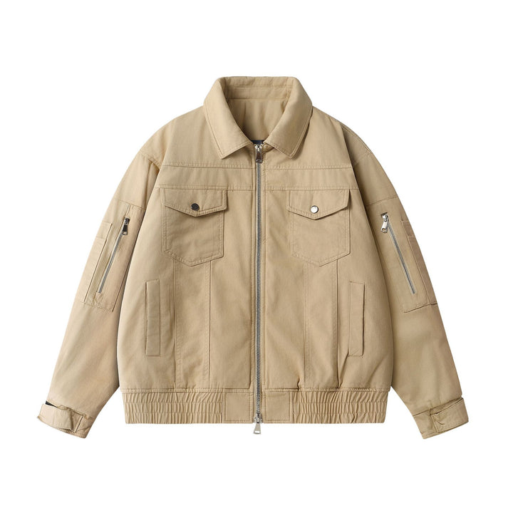 Unisex Urbaner Utility‑Blousonjacke mit Cargo‑Taschen und Zwei‑Wege‑Reißverschluss Echoarchiv