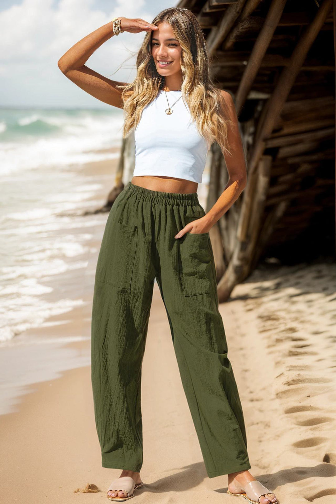 Damen Leichte und lässige Sommerhose Echo Archiv