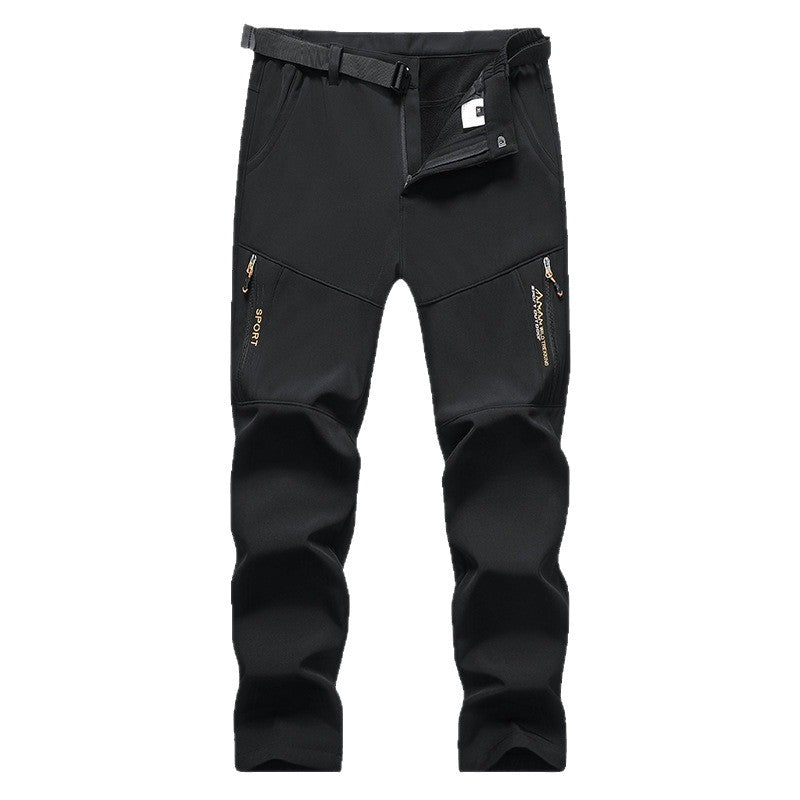 Herren Softshell-Outdoorhose mit integriertem Gürtel, knievorformten Verstärkungen und Reißverschlusstaschen Echoarchiv