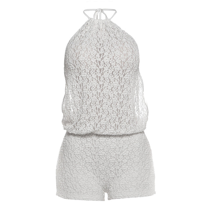Damen lässiger Strampler aus transparentem Stoff mit floralem Design Echo Archiv