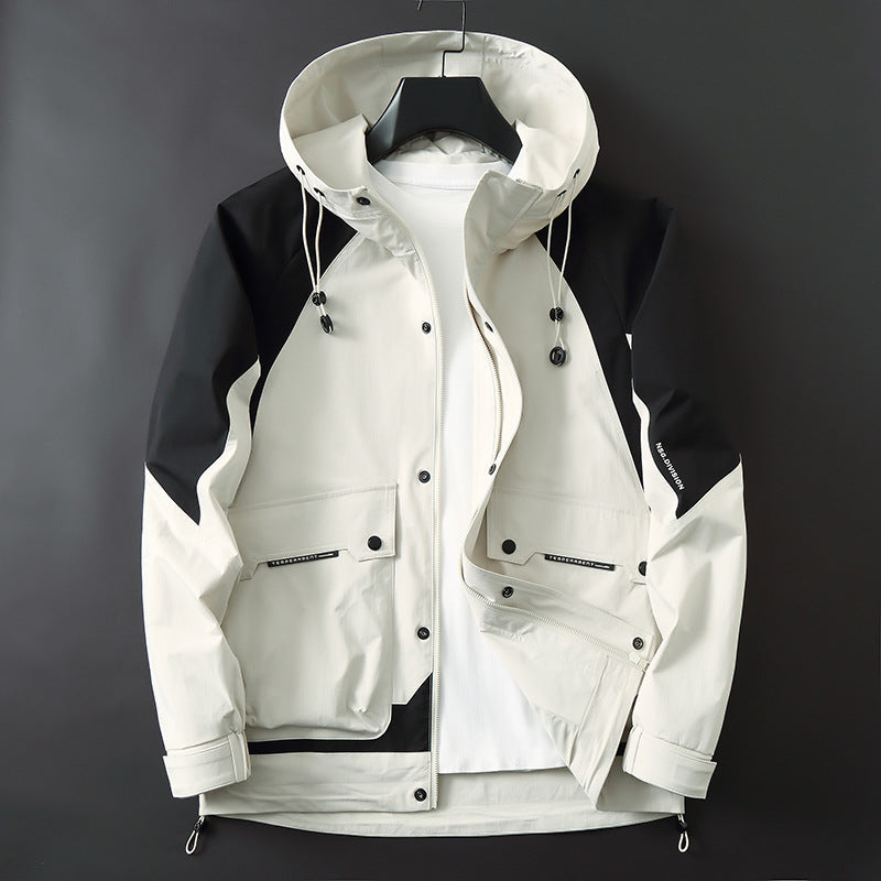 Herren Technische Parka-Jacke im Utility-Stil mit Kapuze, wind- und wasserabweisender Shell Echo Archiv
