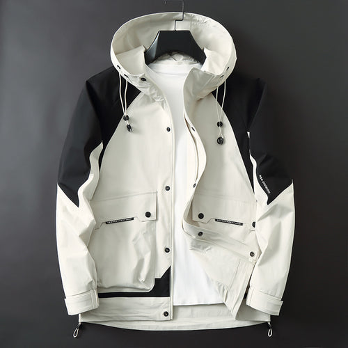 Herren Technische Parka-Jacke im Utility-Stil mit Kapuze, wind- und wasserabweisender Shell Echo Archiv