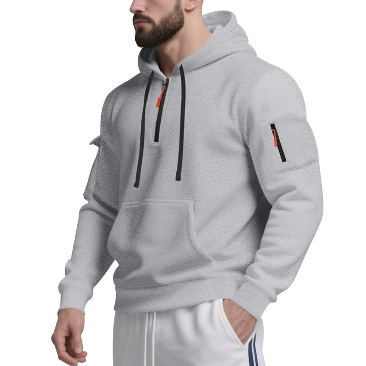 Herren Sport Hoodie mit praktischem Reißverschluss und seitlichen Taschen Echoarchiv