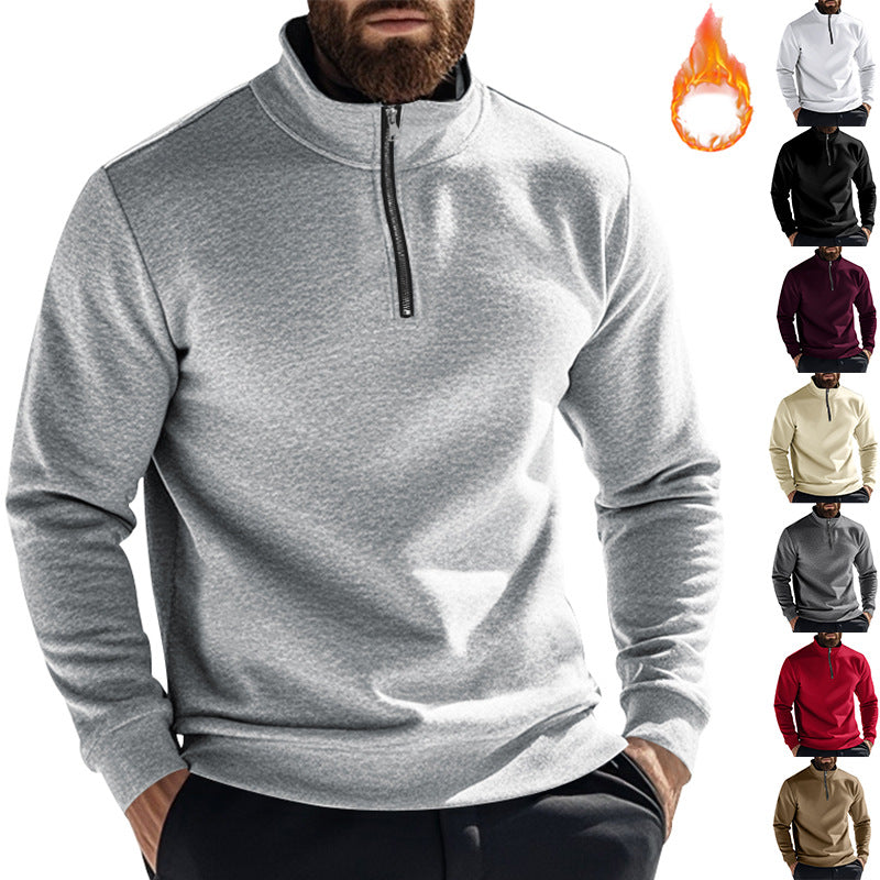 Herren nan thermischer Halbzip-Pullover mit Stehkragen und wärmendem Fleece-Innenfutter Echo Archiv