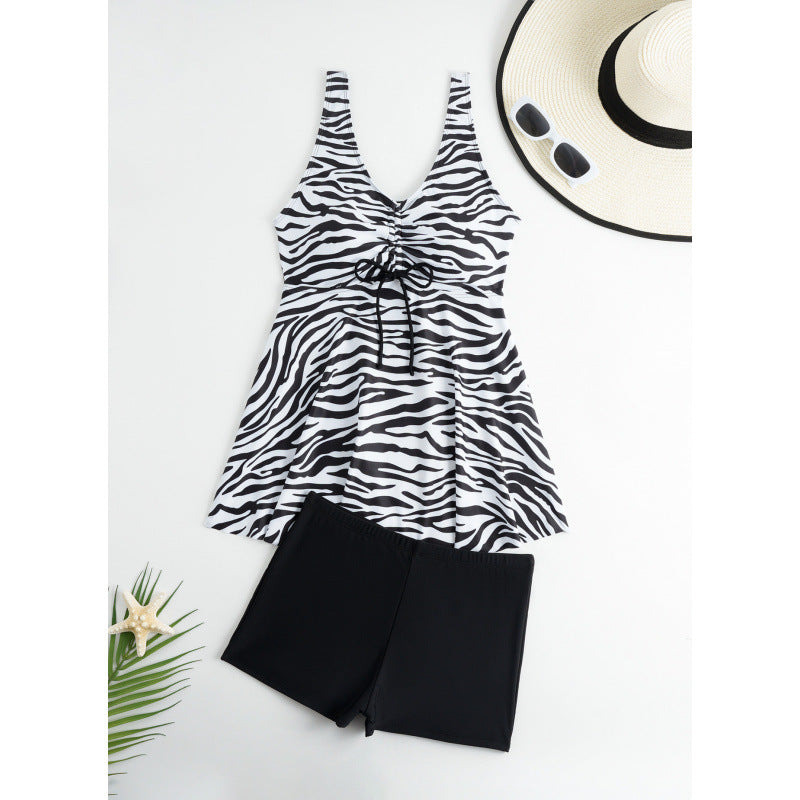 Damen Badeanzug mit floralem Design und seitlichem Bindeband Echo Archiv