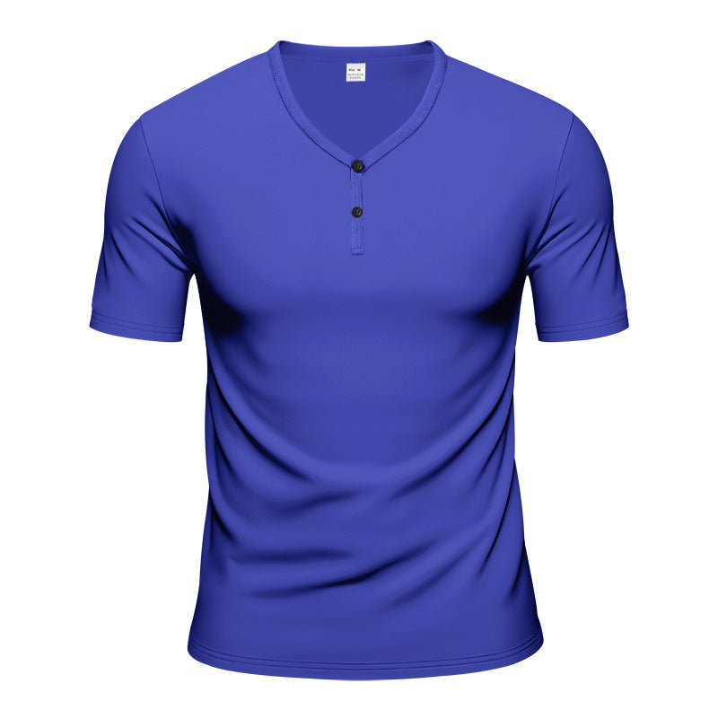Herren Kurzarm Henley-T-Shirt mit atmungsaktiver Struktur Echoarchiv