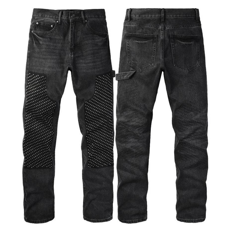 Herren Modische Denim-Hosen mit Kontrast-Patches Echoarchiv