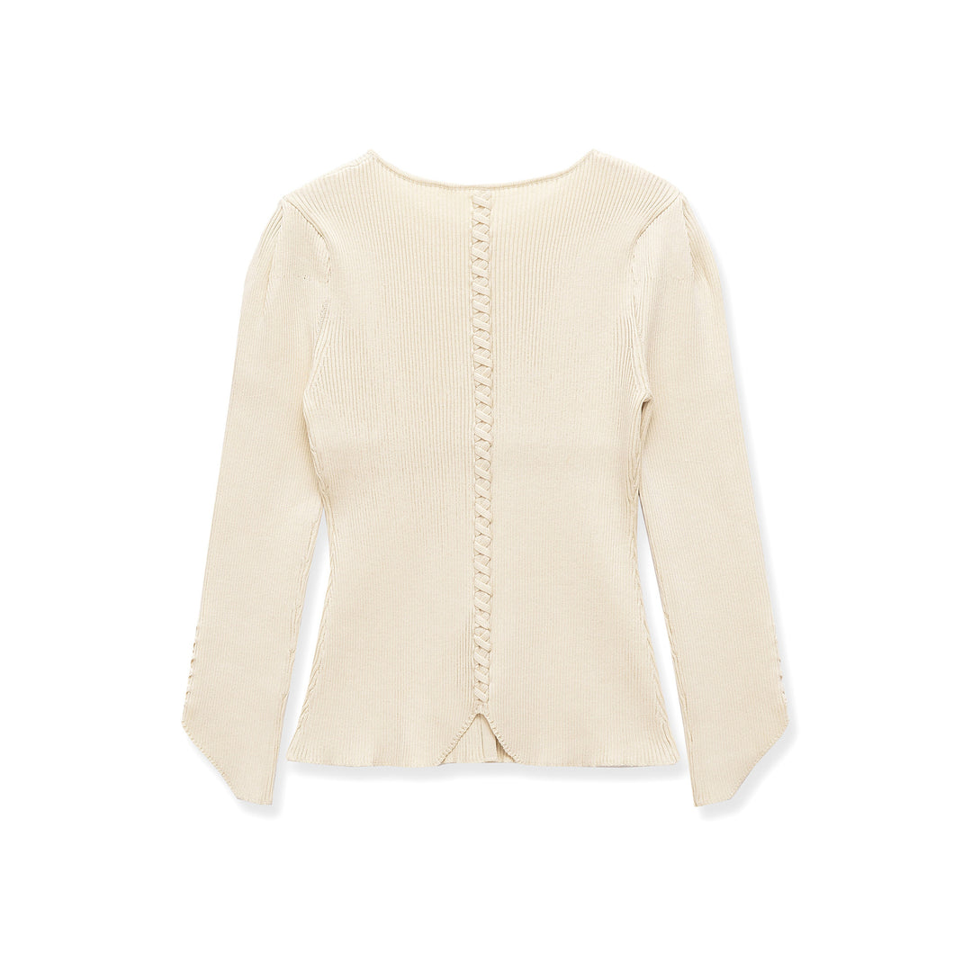 Damen Feinstrick-Cardigan mit durchgehender Knopfleiste, taillierter Rippenstruktur und geschwungenem Saum Echoarchiv