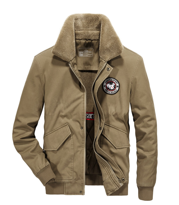 Herren lässige Pilotjacke mit warmem Sherpa-Futter Echoarchiv