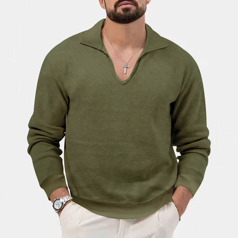Herren V-Ausschnitt Pullover im lässigen Strickdesign Echoarchiv