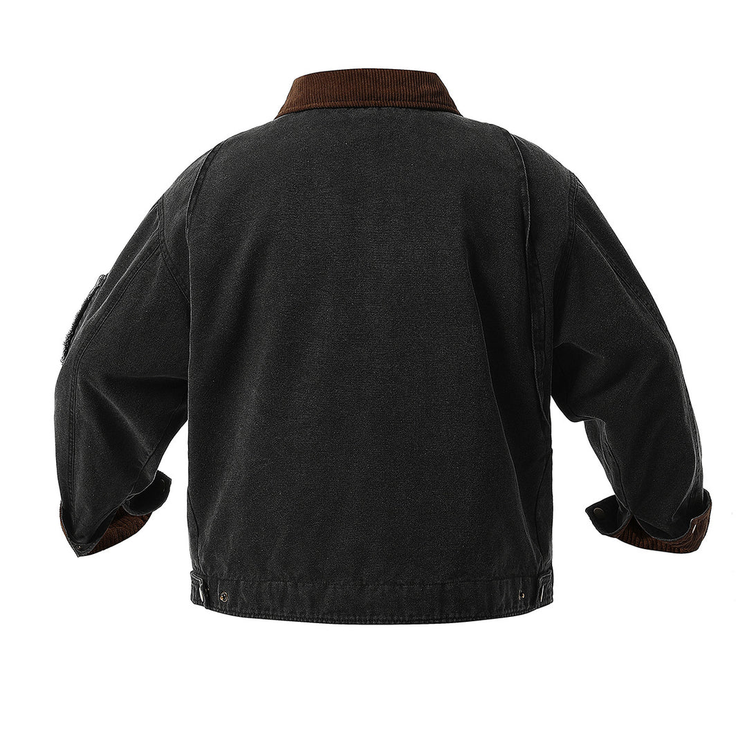 Herren urbane Übergangsjacke mit strukturiertem Stehkragen und zahlreichen praktischen Taschen Echoarchiv