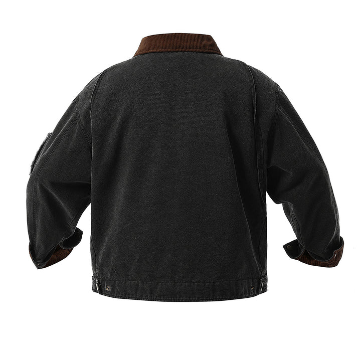 Herren urbane Übergangsjacke mit strukturiertem Stehkragen und zahlreichen praktischen Taschen Echoarchiv