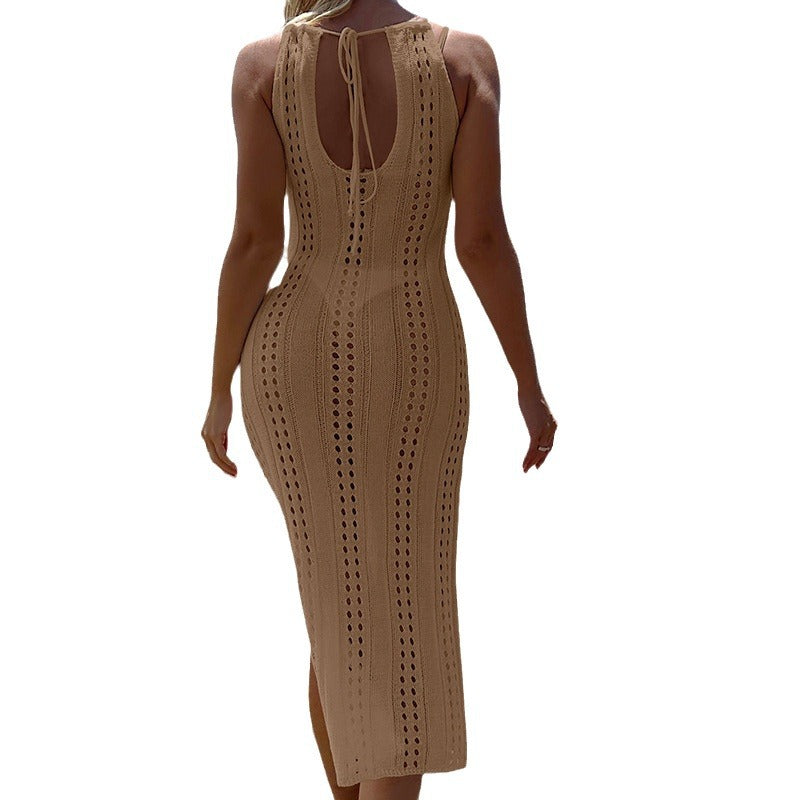 Damen Häkel Maxi-Urlaubslook mit hohem Schlitz Echo Archiv