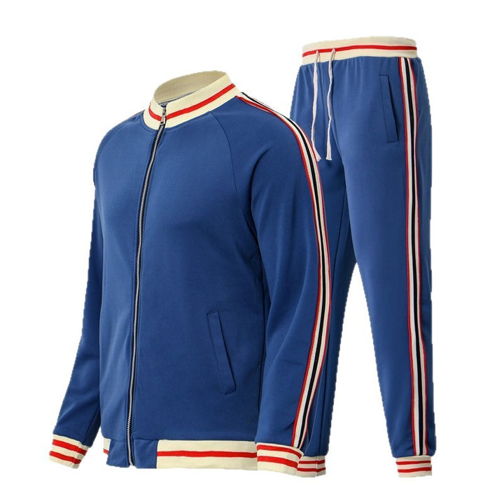 Herren Sportliches Freizeitanzug-Set mit kontrastierenden Streifen Echoarchiv